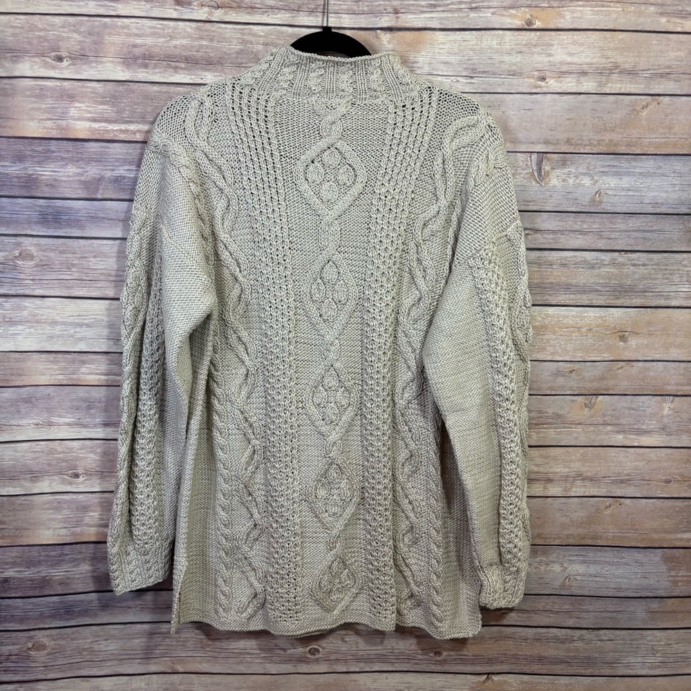 Deirdre McGuire Hand Knitted Cable Knit Mock Neck Size Large - Picture 7 of 8